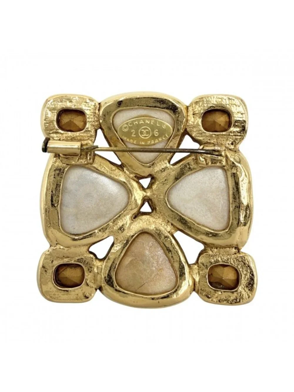 Chanel Brooch CC Logo Coco Rhinestone Faux